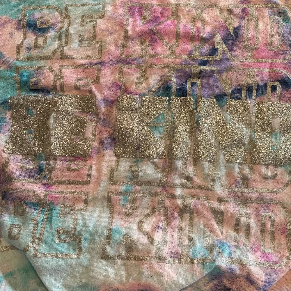 Girls First girl's long sleeve Be Kind Tie‎ Dye shirt sz 5